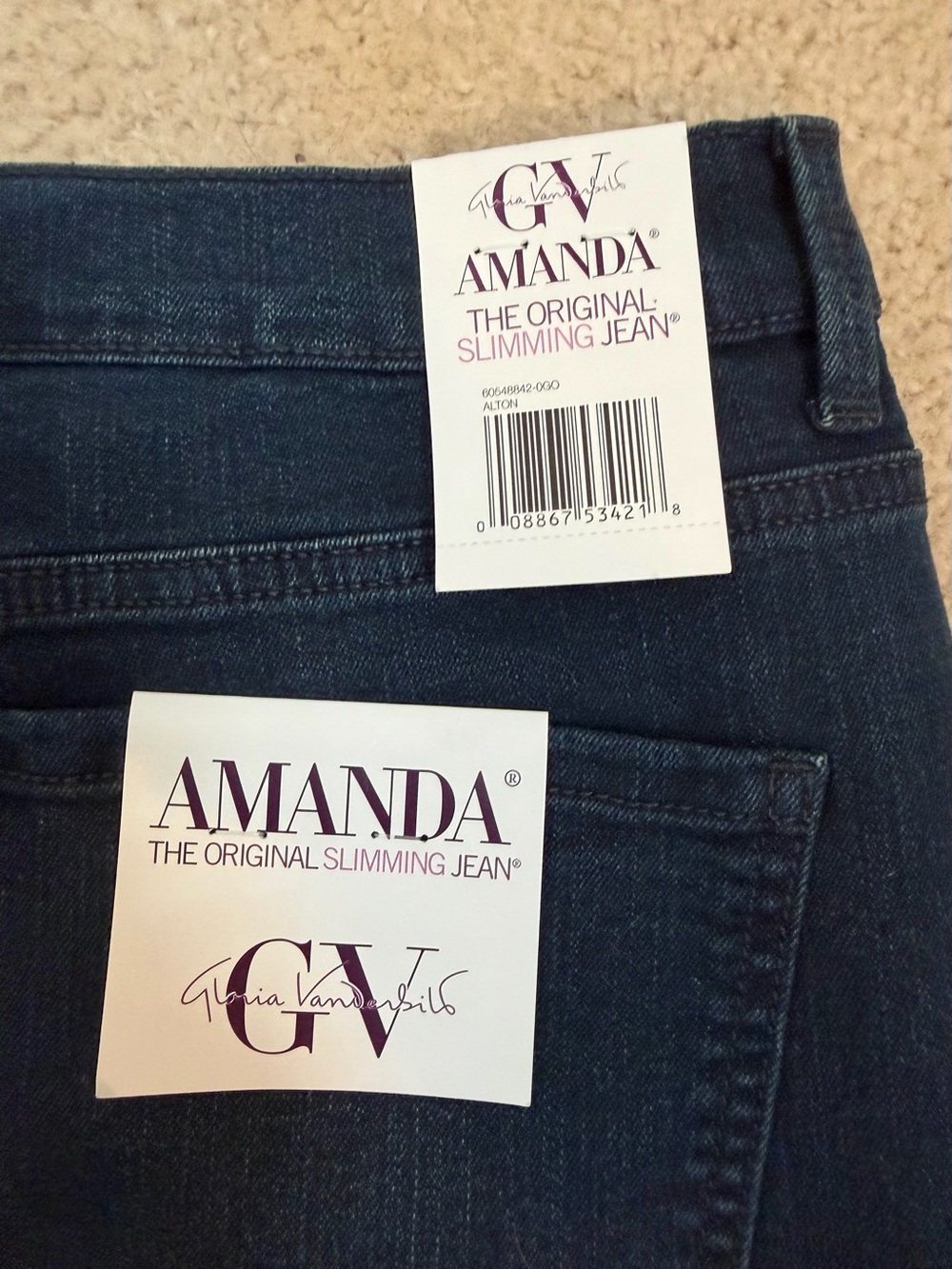 Gloria Vanderbilt Amanda -SZ 18- Women’s Classic Dark Wash High Rise Denim Jeans - Picture 7 of 9